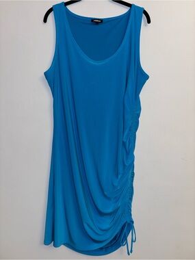 Express Bright Blue Ruched Side Tank Dress